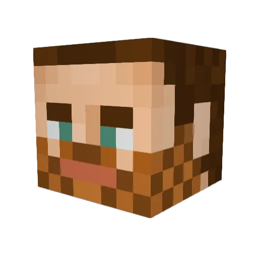 GingrBeard Minecraft avatar head, 3D render