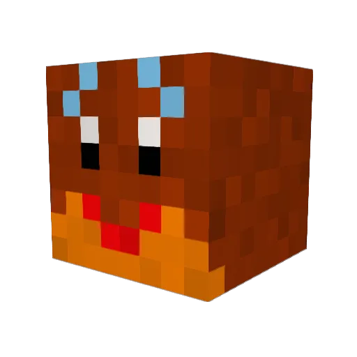GingrBeardSenpai Minecraft avatar head, 3D render