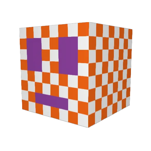 GingrPride Minecraft avatar head, 3D render