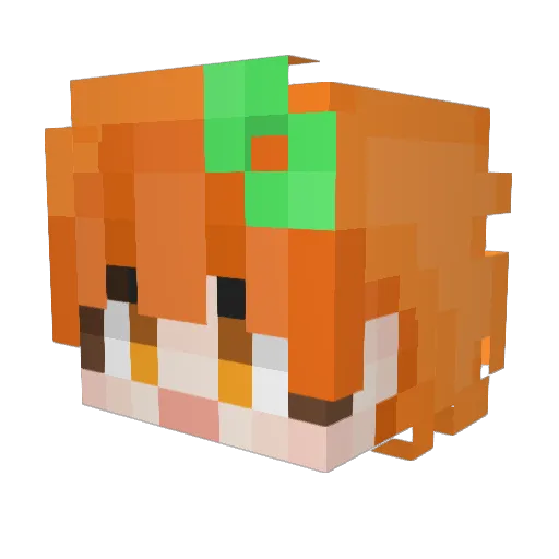 Gini11 Minecraft avatar head, 3D render