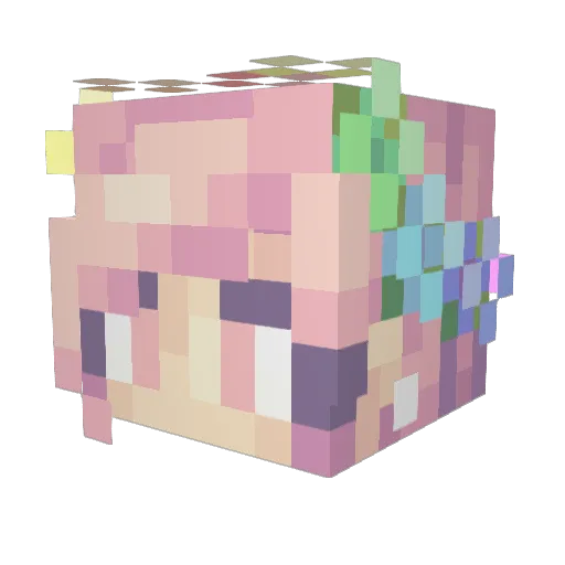 Gini_HD Minecraft avatar head, 3D render