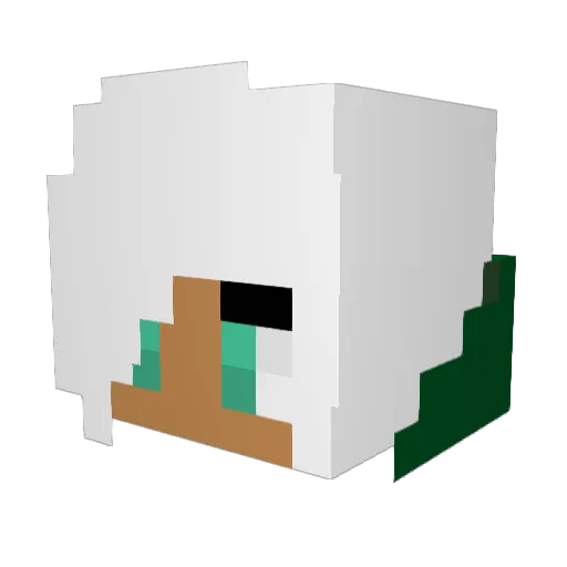 Giniforce Minecraft avatar head, 3D render