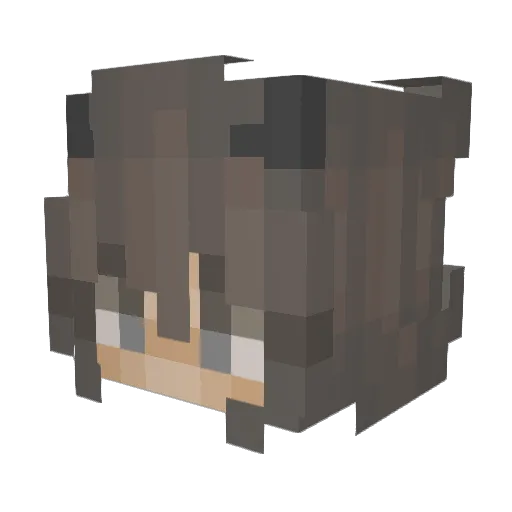 Gininha Minecraft avatar head, 3D render