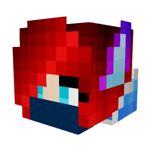 Ginjatwin Minecraft avatar head, 3D render