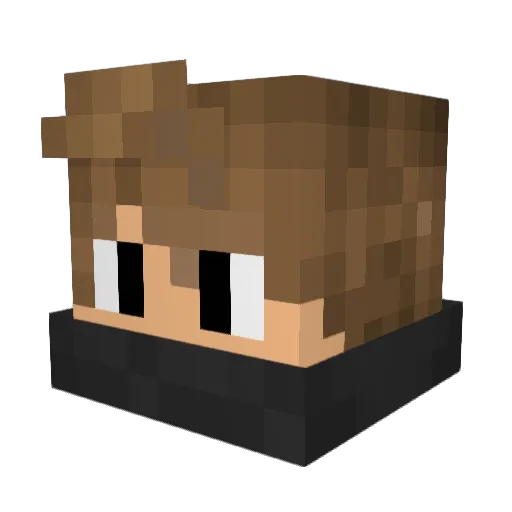 Ginkako Minecraft avatar head, 3D render