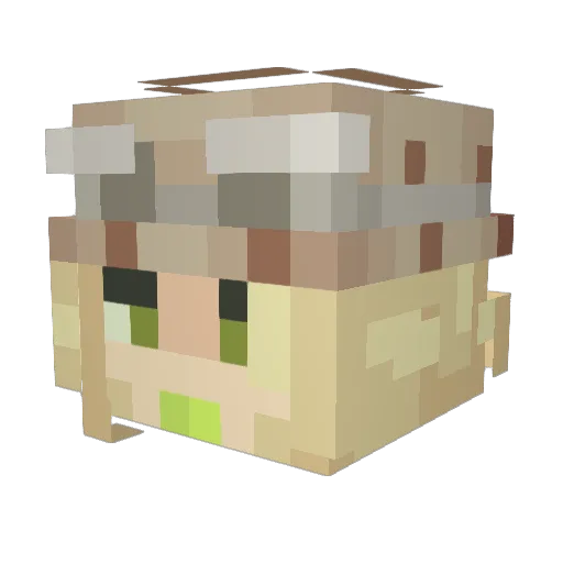 GinkgoOOo Minecraft avatar head, 3D render