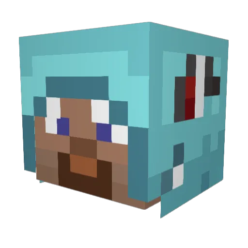 Ginkgoloba Minecraft avatar head, 3D render