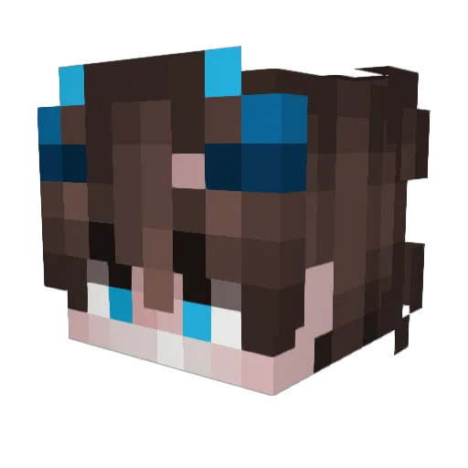 Ginkishi Minecraft avatar head, 3D render