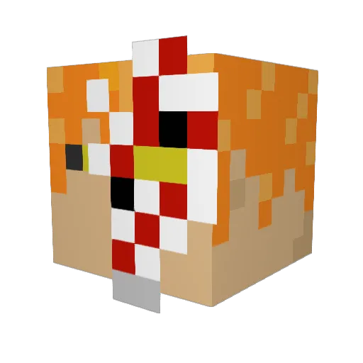 Ginng Minecraft avatar head, 3D render