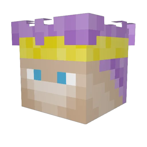GinnivanBuns Minecraft avatar head, 3D render