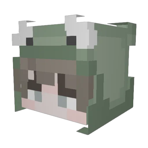 Ginnx Minecraft avatar head, 3D render