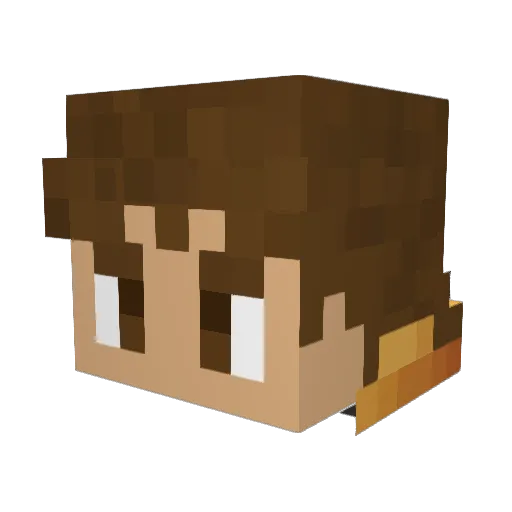Ginolaa Minecraft avatar head, 3D render