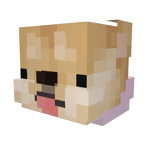 Ginsso Minecraft avatar head, 3D render