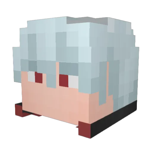 Gintoki68 Minecraft avatar head, 3D render