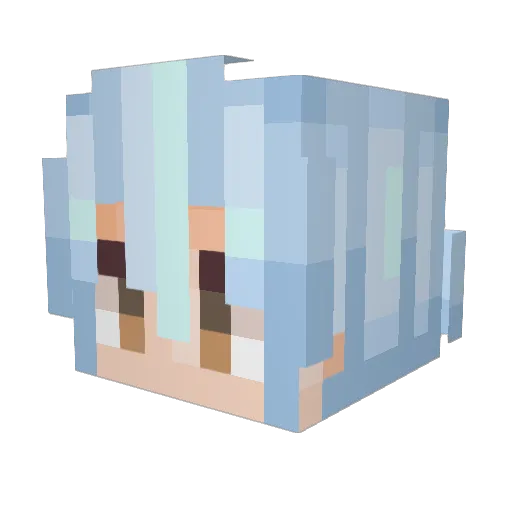 Gintoki_3 Minecraft avatar head, 3D render