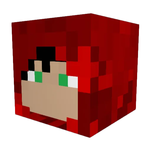 Ginzaki Minecraft avatar head, 3D render