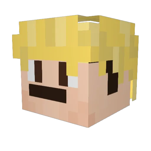 GioGa_ Minecraft avatar head, 3D render
