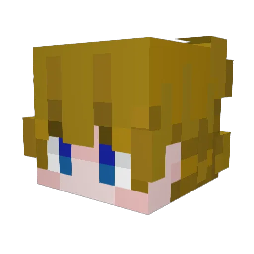 Giorni Minecraft avatar head, 3D render