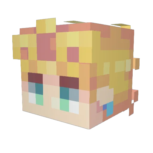 GiornoGivona Minecraft avatar head, 3D render