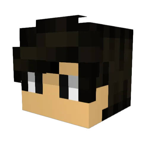 Gipidof Minecraft avatar head, 3D render