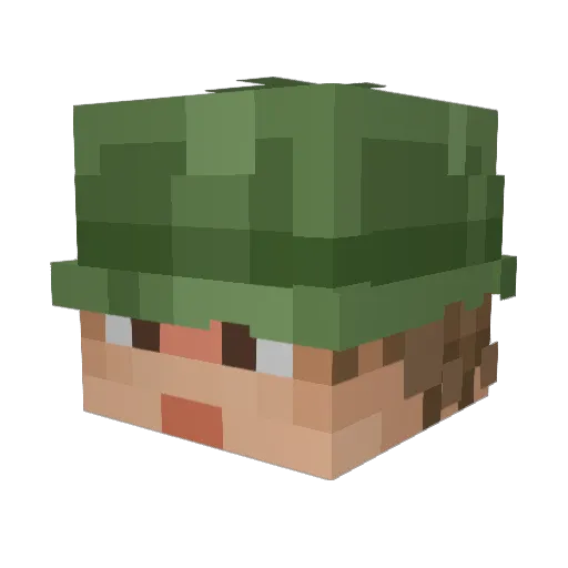 Gipse Minecraft avatar head, 3D render