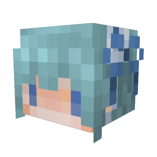 Giqine Minecraft avatar head, 3D render