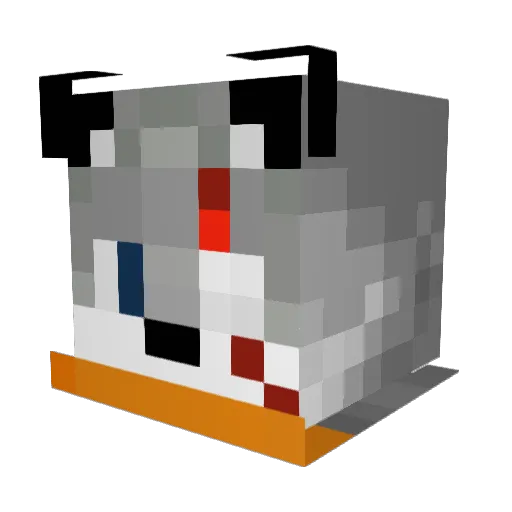 Giraffe_Neck7 Minecraft avatar head, 3D render