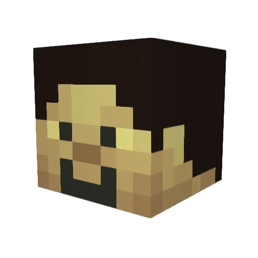 Girfious Minecraft avatar head, 3D render