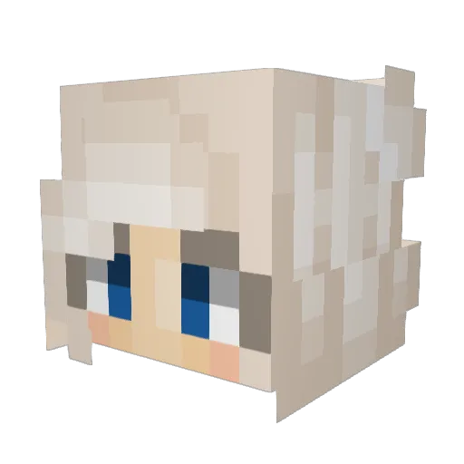 GirlBrook Minecraft avatar head, 3D render