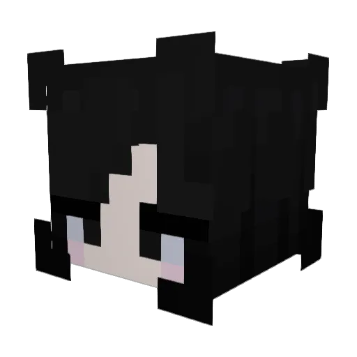 GirlChudette Minecraft avatar head, 3D render