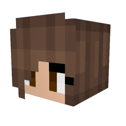 GirlClock Minecraft avatar head, 3D render