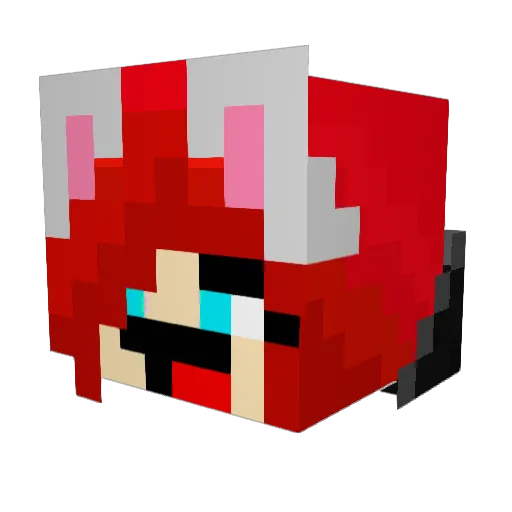 GirlCraft_S2 Minecraft avatar head, 3D render