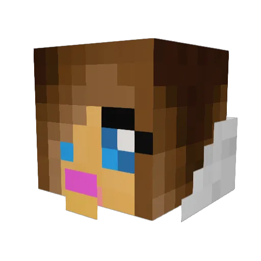 GirlCreeper1 Minecraft avatar head, 3D render