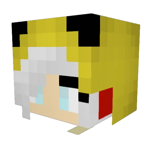 GirlDeath Minecraft avatar head, 3D render