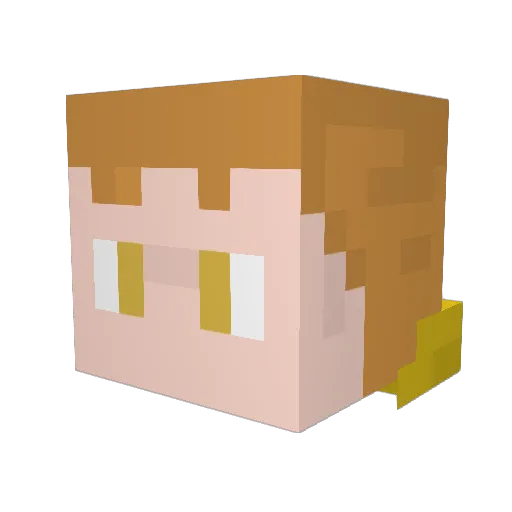 GirlDontCare Minecraft avatar head, 3D render