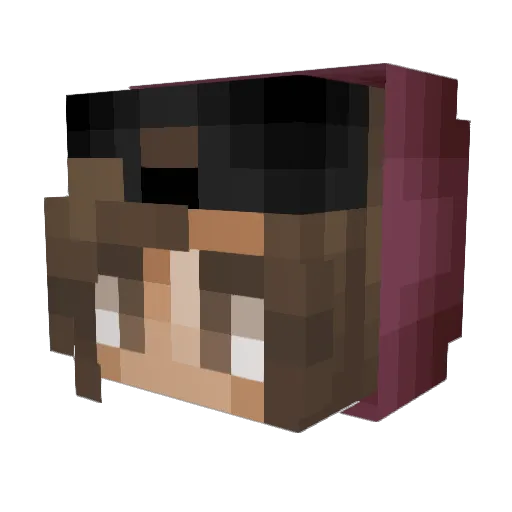 GirlFire Minecraft avatar head, 3D render