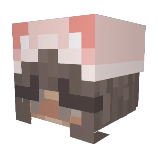 GirlFluf Minecraft avatar head, 3D render