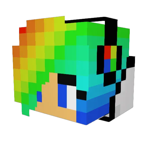 GirlGamerH Minecraft avatar head, 3D render