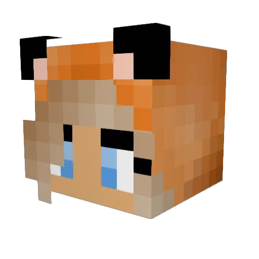 GirlInAFoxOnesie Minecraft avatar head, 3D render