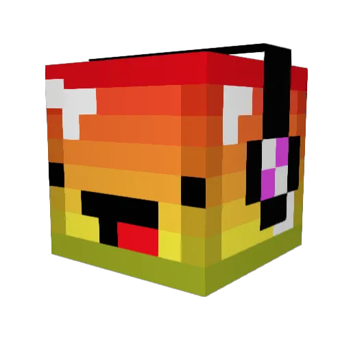 GirlNeedy Minecraft avatar head, 3D render