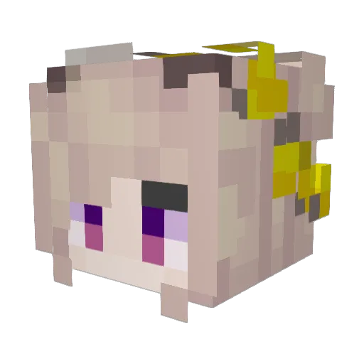 GirlNice Minecraft avatar head, 3D render