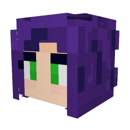 GirlUnrepentant Minecraft avatar head, 3D render