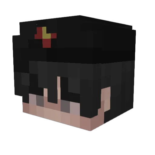 Girl_ Minecraft avatar head, 3D render