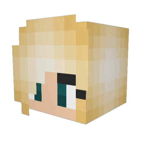 Girlcrash Minecraft avatar head, 3D render