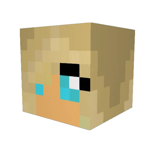 Girlfriend Minecraft avatar head, 3D render