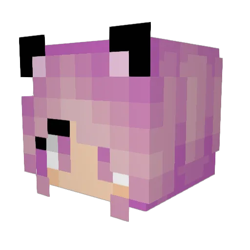 Girlinagame Minecraft avatar head, 3D render