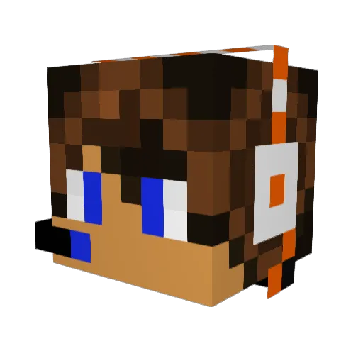 Girling Minecraft avatar head, 3D render