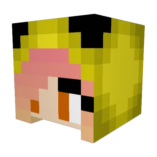 Girlpro Minecraft avatar head, 3D render