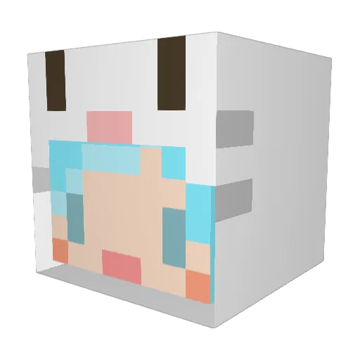 Girlsx Minecraft avatar head, 3D render