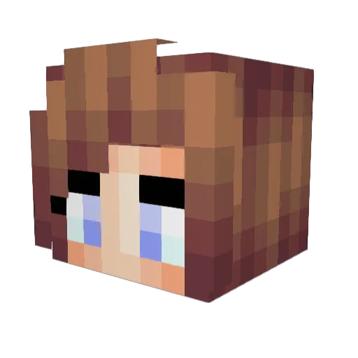Girltummy Minecraft avatar head, 3D render